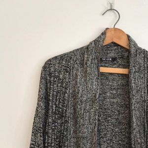 LG NIC+ZOE Silk Blend Cardigan Black Gray Sweater Large